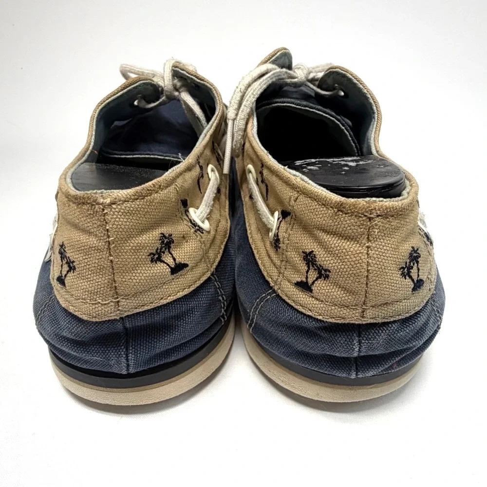 Vans Chauffeur‎ Boat Shoes Navy Tan Canvas Mens 13 Casual Beach